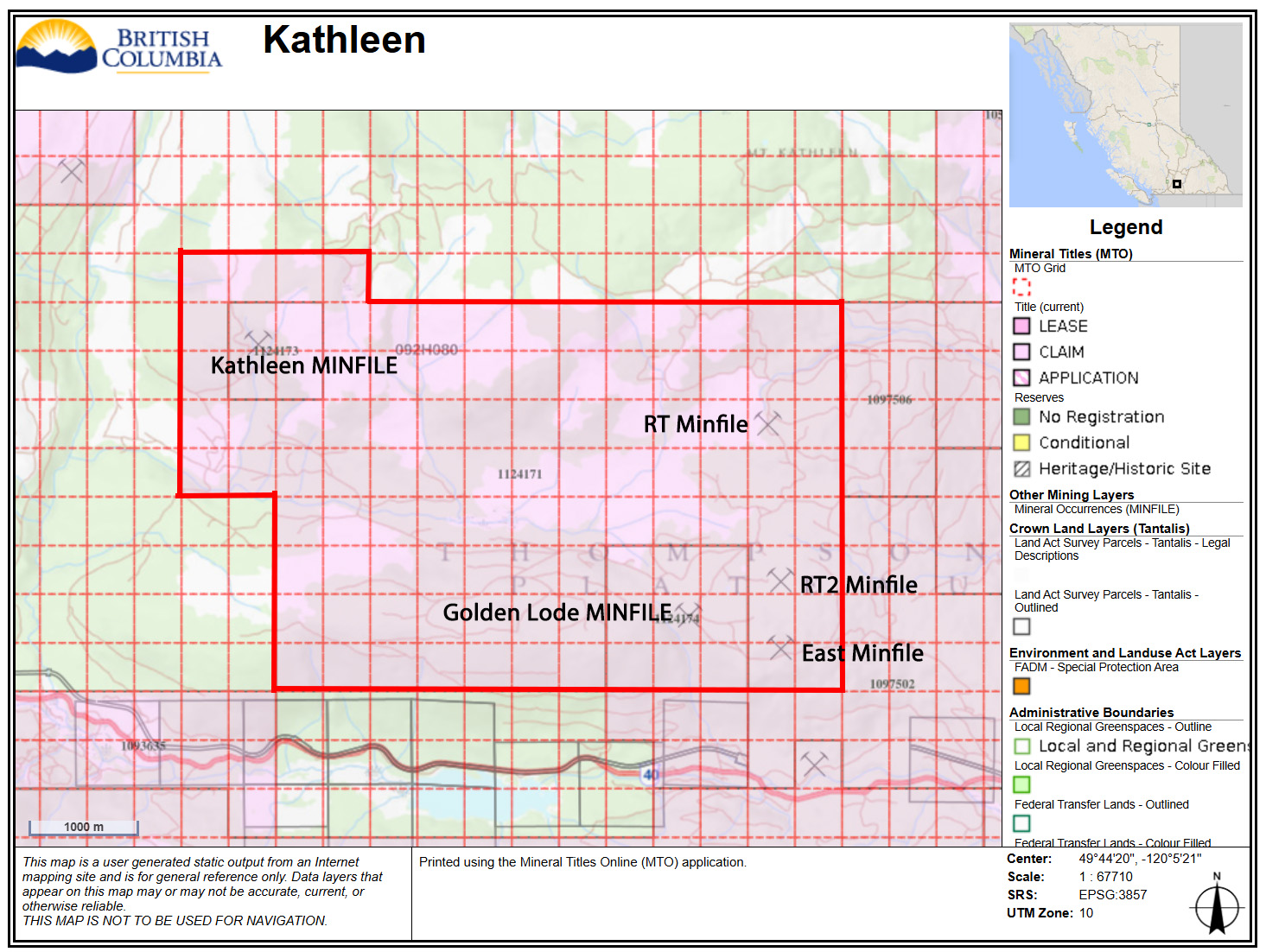 Kathleen Mountain Property map